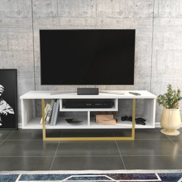 Hanah Home Asal 120 Soporte para TV Dorado y Blanco